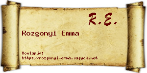 Rozgonyi Emma névjegykártya